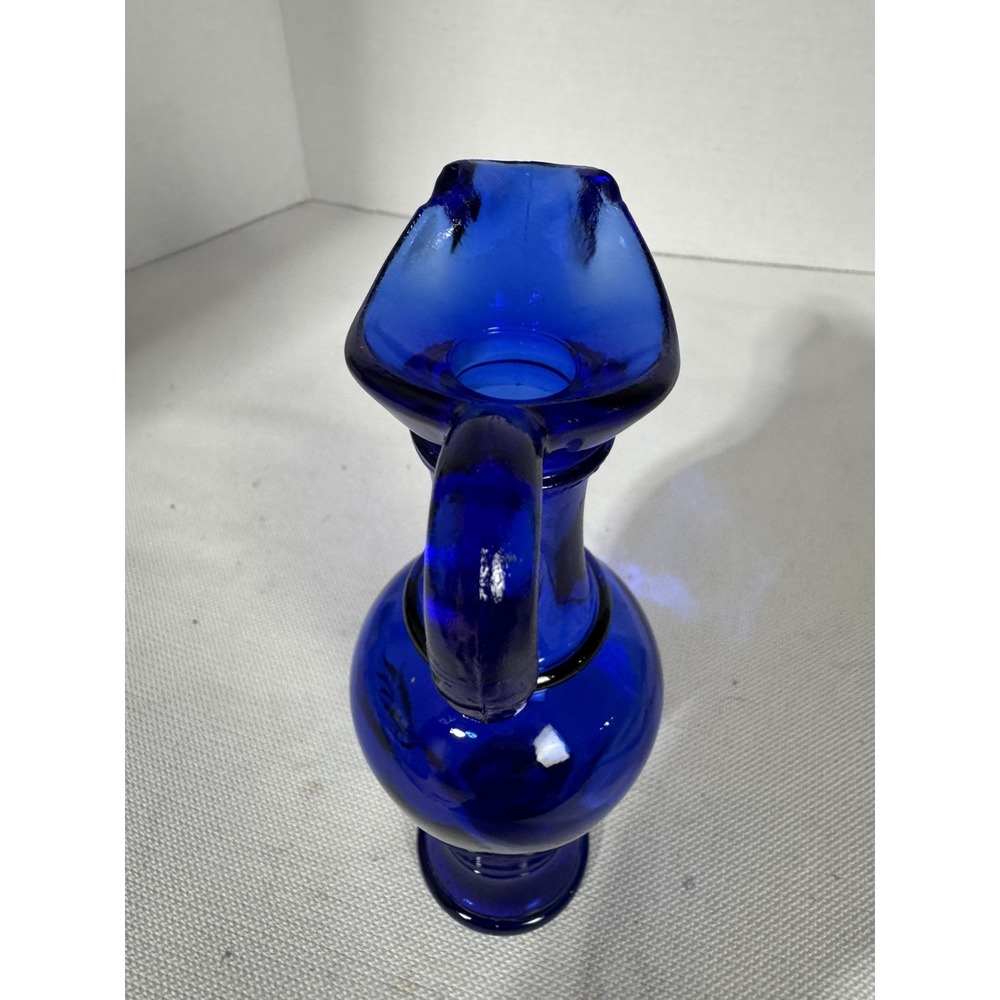 Vintage 1970s Avon Skin So Soft Cobalt Blue Bath Oil Decanter No Lid - Picture 6 of 10